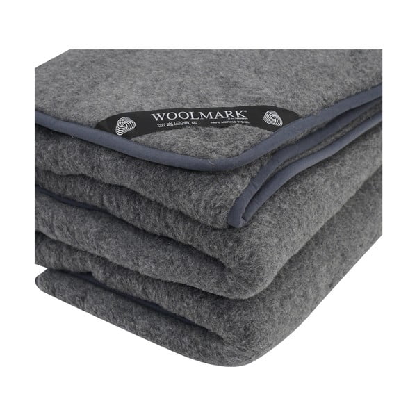 Šedý vlněný přehoz 200x240 cm – Native Natural-image-1