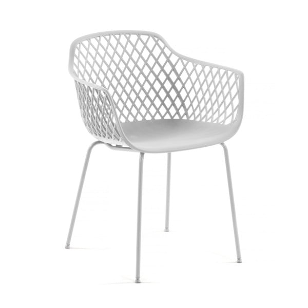 Bílá kovová zahradní židle Quinn – Kave Home