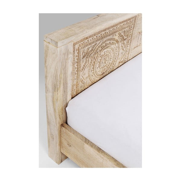 Ručně vyřezávaná postel z mangového dřeva Kare Design Puro, 180 x 200 cm-image-4