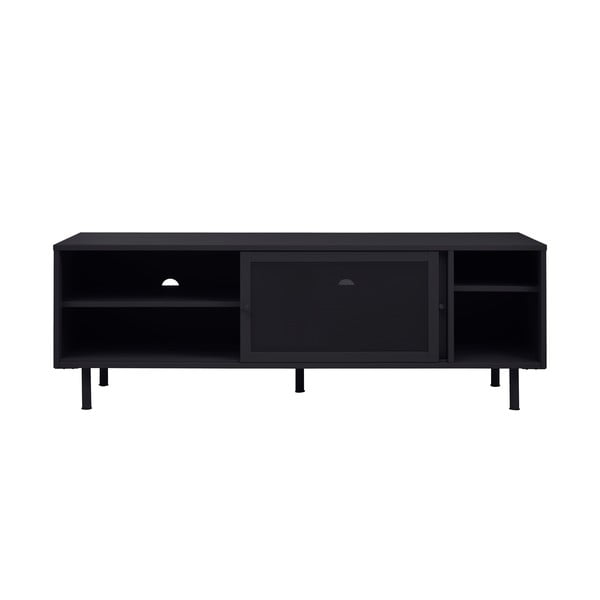 Černý kovový TV stolek 160x55x45 cm Veep – Unique Furniture-image-3