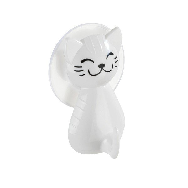 Bílý nástěnný háček Wenko Cat-image-1