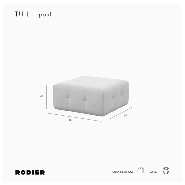 Šedá sametová podnožka Tuil – Rodier-image-4