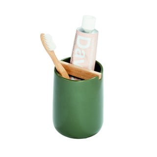 Zelený keramický kelímek na zubní kartáčky iDesign Eco Vanity