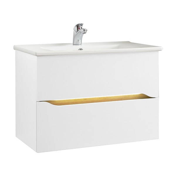 Bílá nízká závěsná skříňka bez umyvadla 72x51 cm Set 857 – Pelipal-image-2