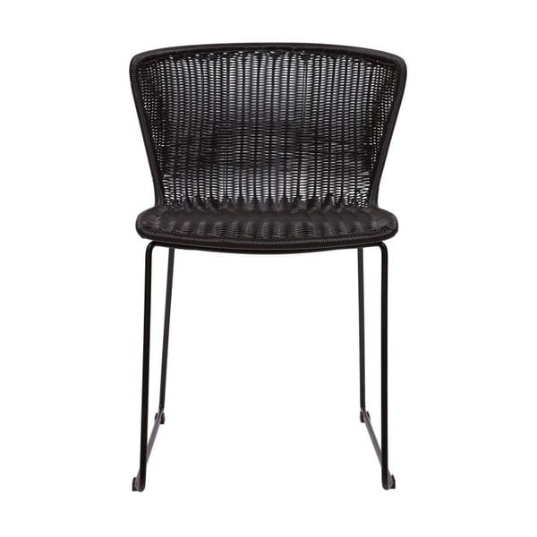 Černé z umělého ratanu zahradní židle v sadě 2 ks Wings – WOOOD-image-3