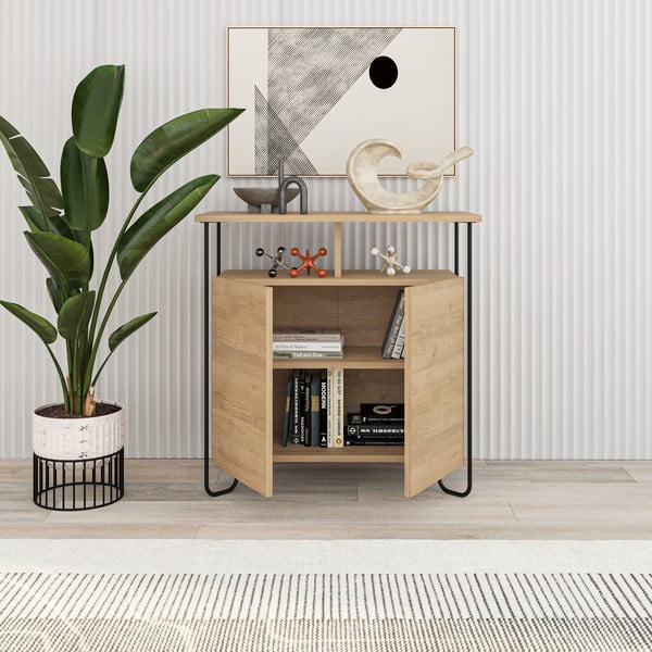 Skříňka v dekoru dubu v přírodní barvě 80x80 cm Dilly – Marckeric-image-4