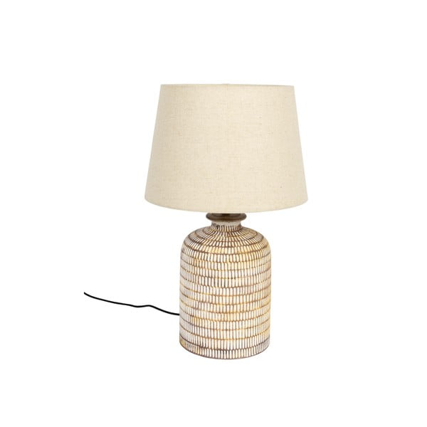 Béžová stolní lampa s lněným stínidlem Russel - Dutchbone