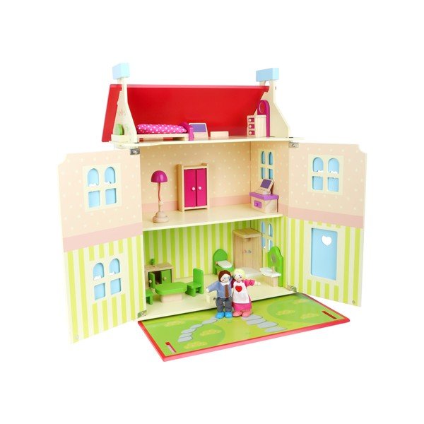 Dřevěný domeček s odnímatelnou střechou pro panenky Legler Doll