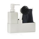 Světle šedý plastový/silikonový stojan na mycí prostředky Singles – Zone