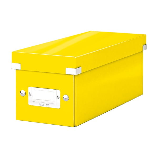 Žlutý kartonový úložný box s víkem 14x35x14 cm Click&Store – Leitz