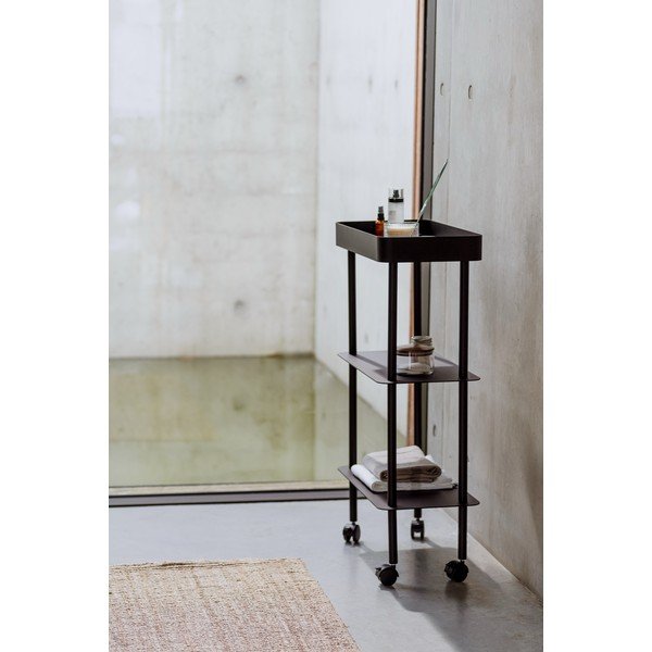 Černý kovový pojízdný regál 60x97x30 cm Nolle – noo.ma-image-4