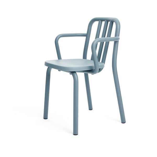 Modrá židle s područkami Mobles 114 Tube
