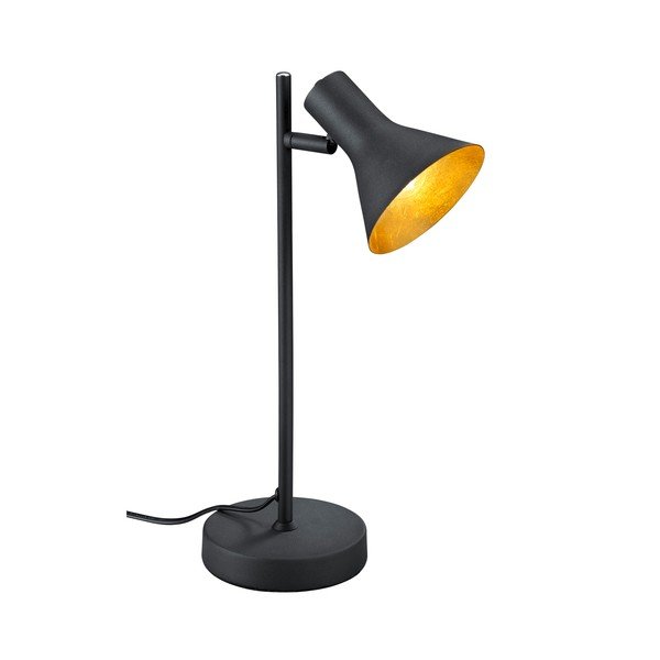 Černá kovová stolní lampa s kovovým stínidlem (výška 39 cm) Nina – Reality