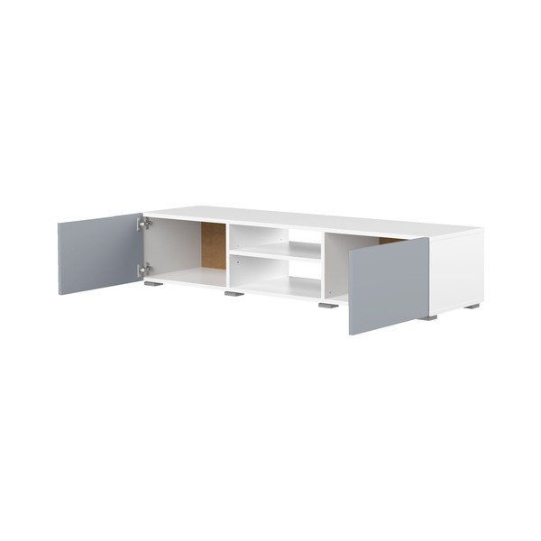 Šedo-bílý TV stolek 140x31 cm Podium – TemaHome-image-3