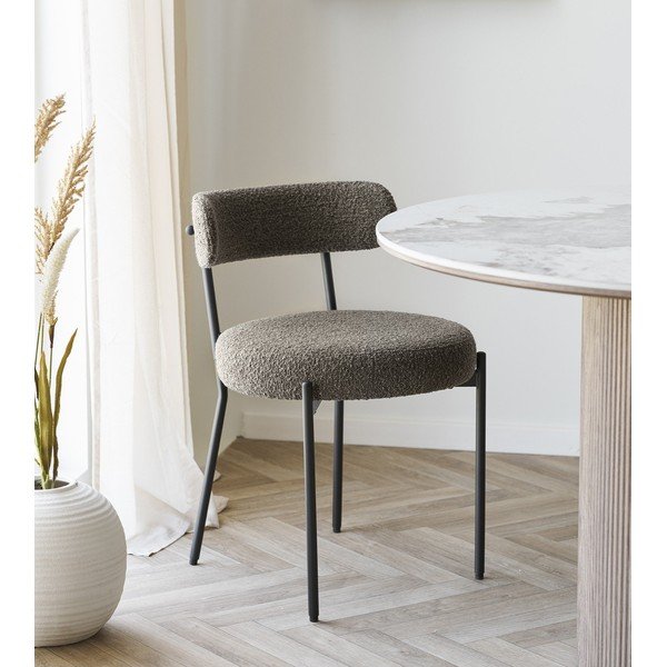 Hnědá čalouněná jídelní židle Badalona – House Nordic-image-1