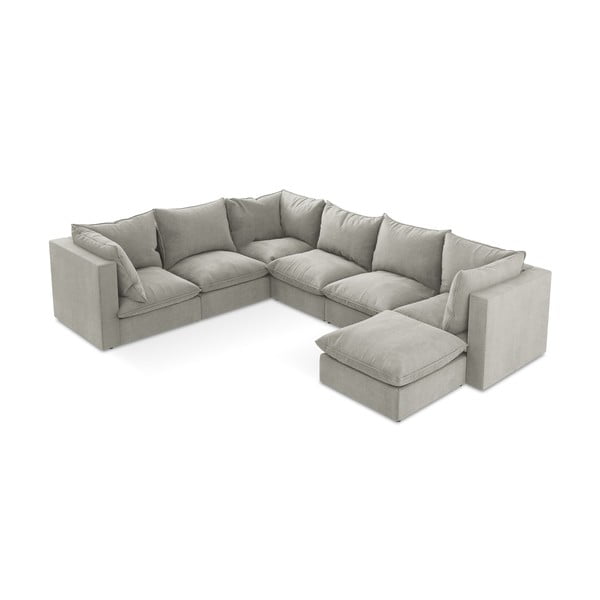 Světle šedá rohová pohovka (levý roh/do "U") Manao – Makamii-image-1