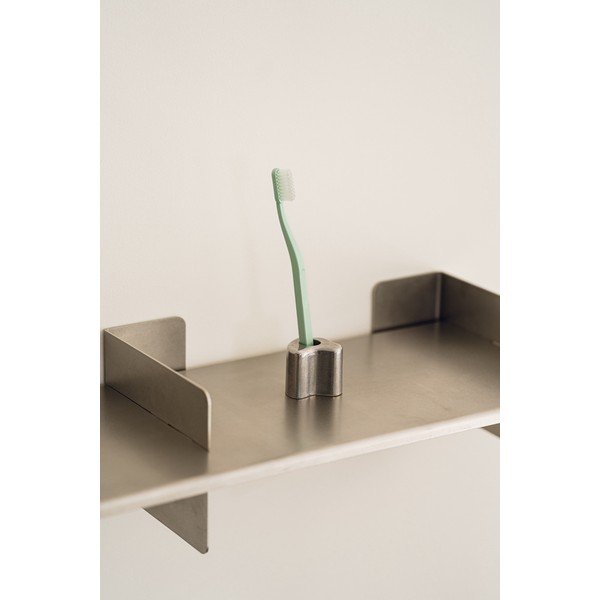 Kovový držák na zubní kartáčky ve stříbrné barvě Mis – noo.ma-image-1