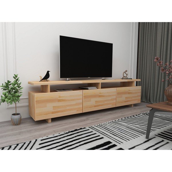 TV stolek z borovicového dřeva v přírodní barvě 174x52 cm Natural – Kalune Design-image-1