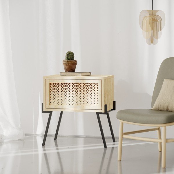 Noční stolek v přírodní barvě Naive – Kalune Design-image-4
