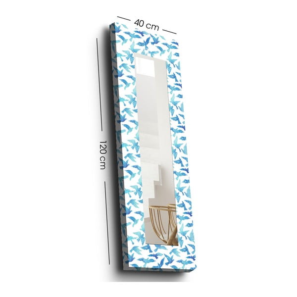 Nástěnné zrcadlo s dřevěným rámem 40x120 cm – Wallity-image-4