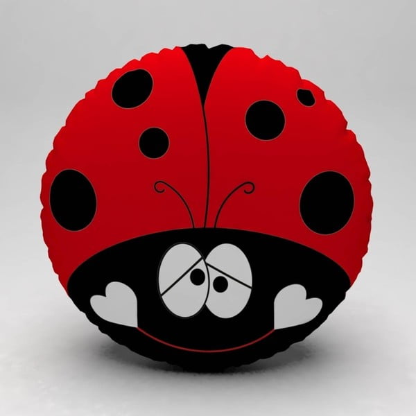 Červený polštářek Anim Ladybug, ⌀ 32 cm