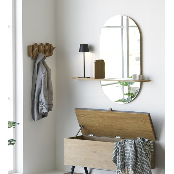 Nástěnné zrcadlo s poličkou  92x94,5 cm Barco – House Nordic-image-1