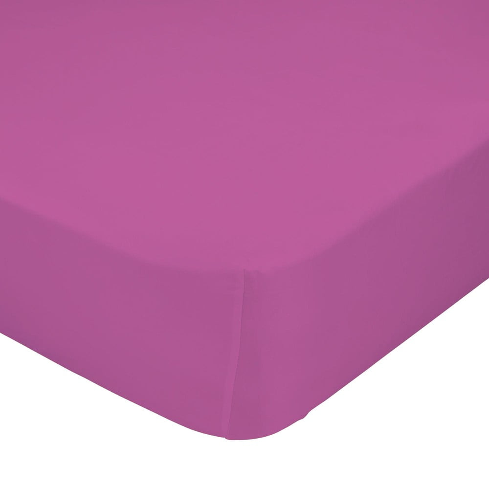 Tmavě růžové elastické prostěradlo z čisté bavlny , 70 x 140 cm