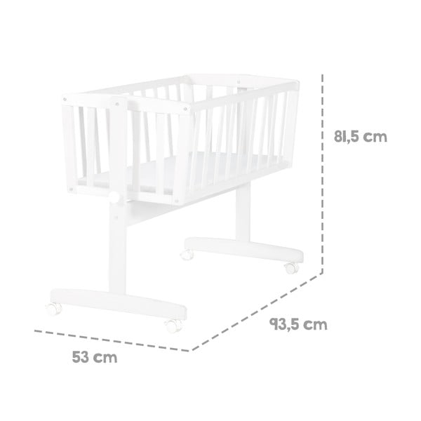 Bílá kolébka na kolečkách 40x90 cm – Roba-image-2