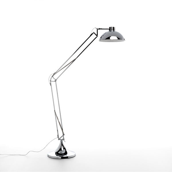 Stojací lampa ve stříbrné barvě Design Twist Isparta Chrome