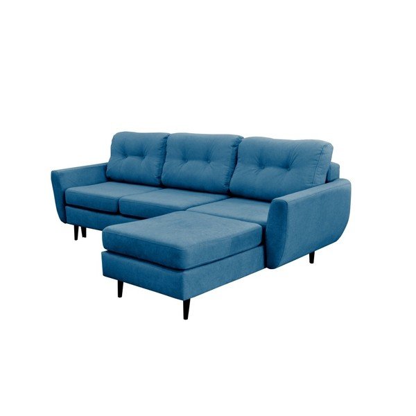 Tyrkysová rozkládací pohovka s černými nohami Mazzini Sofas Hortensia, pravý roh-image-4