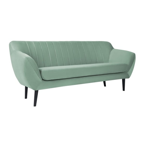 Mentolově zelená dvoumístná pohovka Mazzini Sofas Toscane, černé nohy-image-1