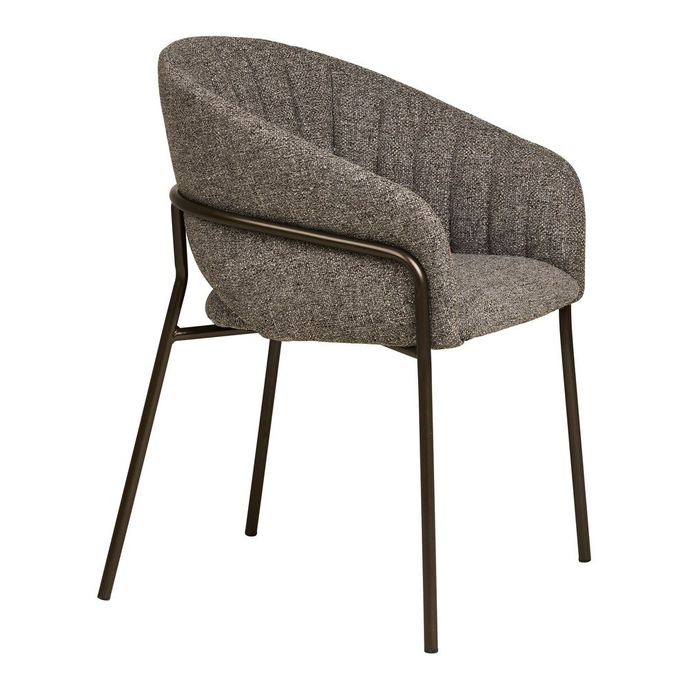 Grey steel dining armchair with armrests Costa – House Nordic