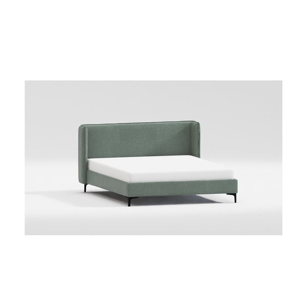 Zelená čalouněná dvoulůžková postel s roštem 160x200 cm Basti – Ropez-image-3