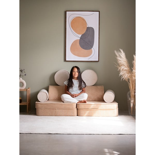 Světle hnědá manšestrová dětská pohovka 132 cm Settee – Wigiwama-image-4