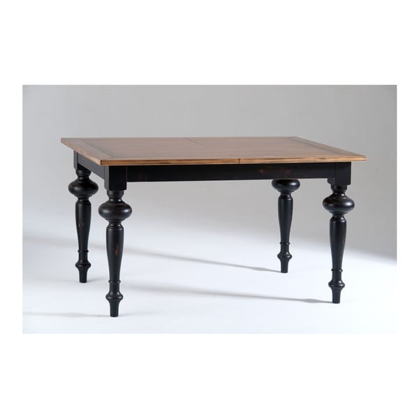 Černý dřevěný rozkládací jídelní stůl Castagnetti Adeline, 140 x 80 cm