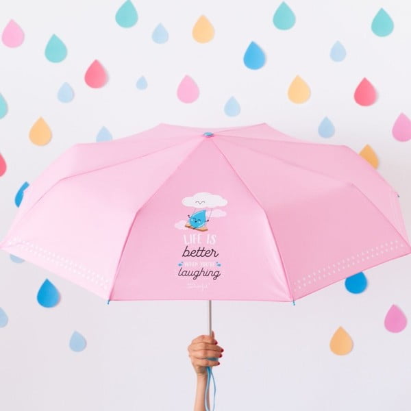 Růžový deštník Mr. Wonderful Life is Better