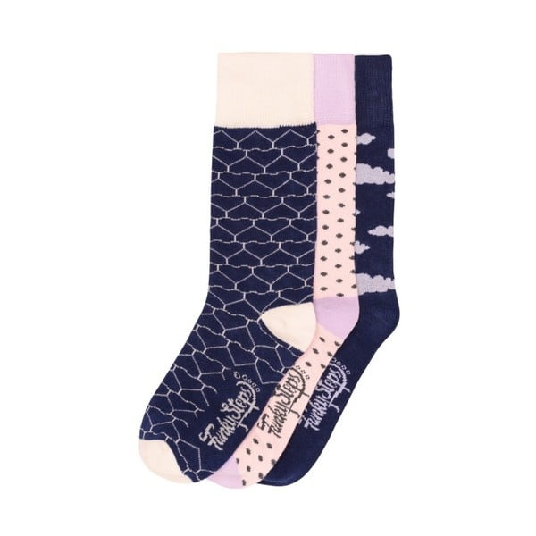 Sada 3 párů barevných ponožek Funky Steps Broward, velikost 35 – 39