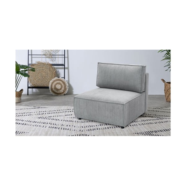 Světle šedý manšestrový modul pohovky, středový díl Nihad modular – Bobochic Paris-image-1