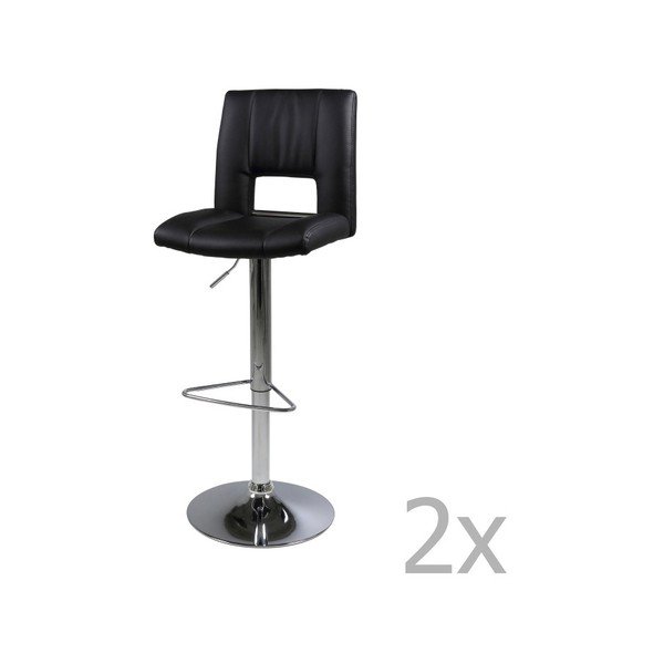 Sada 2 černých barových židlí Actona Wilma Barstool