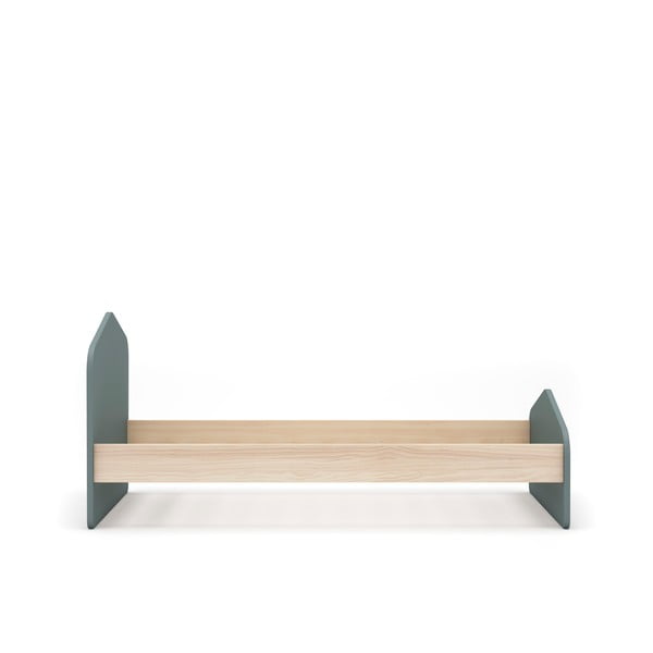 Dětská postel v dekoru borovice s roštem 90x190 cm v přírodní barvě/šedozelená Estefania – Marckeric-image-2