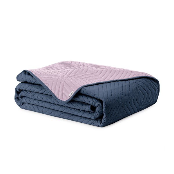 Růžový/tmavě šedý prošívaný přehoz z mikrovlákna 240x260 cm Softa – Restilo