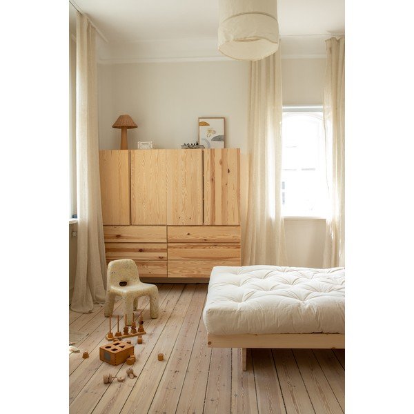 Jednolůžková postel z borovicového dřeva s roštem v přírodní barvě 90x200 cm Kanso – Karup Design-image-4