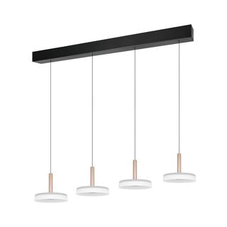 LED stmívatelné závěsné svítidlo v černobílo-zlaté barvě se skleněným stínidlem Celeste – Trio