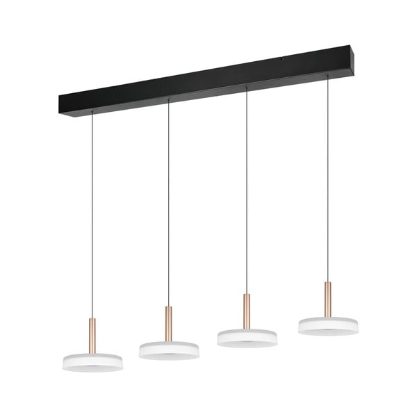 LED stmívatelné závěsné svítidlo v černobílo-zlaté barvě se skleněným stínidlem Celeste – Trio