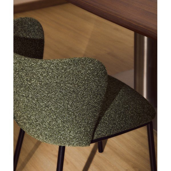 Zelené čalouněné jídelní křeslo Ciselia – Kave Home-image-2