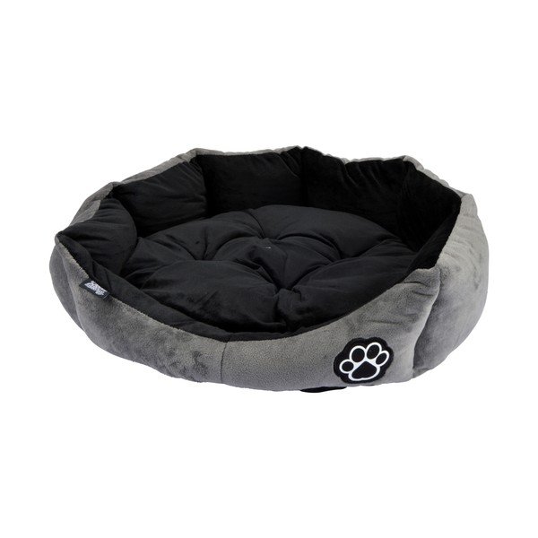 Šedý semišový pelíšek pro psa ø 50 cm Flakes – Love Story