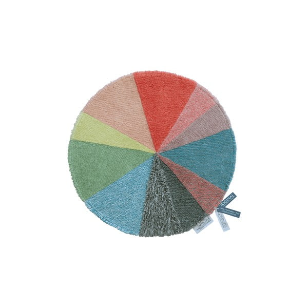 Pratelný ručně tkaný vlněný dětský koberec ø120 cm Pie Chart – Lorena Canals