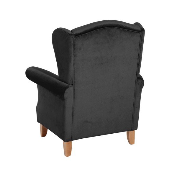 Černé sametové křeslo ušák Max Winzer Verita Velvet-image-2