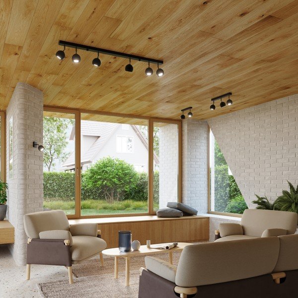 Černé bodové svítidlo 25x25 cm Ollo – Sollux-image-1