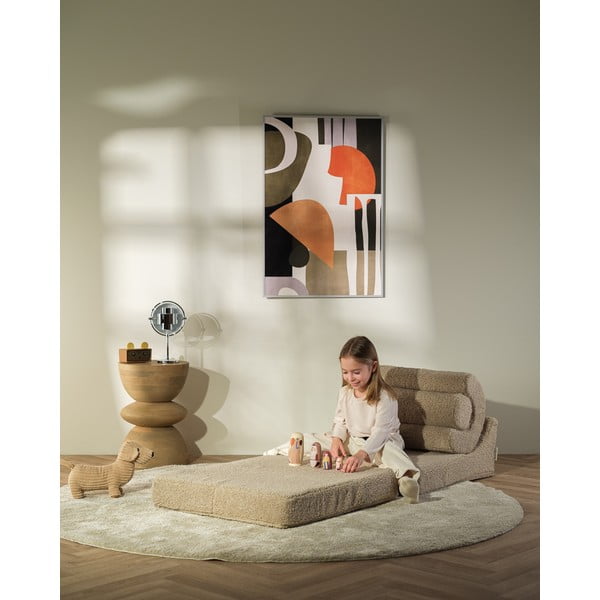 Světle hnědé dětské křesílko z textilie bouclé Flipster – Wigiwama-image-1